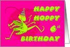 Happy Hoppy 6th Birthday with Brightly Colored Fun Grasshopper card