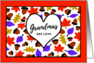 Grandma Birthday with Autumn Leaves and Acorns Pattern card