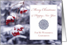 Godparents Christmas with Red Berries Covered in Snow card