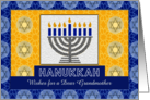 Grandmother Hanukkah with Custom Front and Menorah Mosaic card