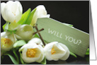 White Tulips and Cross Flower Girl Invitation card