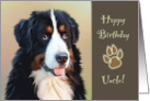 For Uncle Birthday with Bernese Mountain Dog card