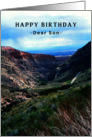 For Son Birthday with Big Horn Mountains and Sky Photo card