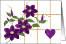 Climbing Purple Clematis Blank Inside for Any Occasion card
