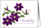 Grandma Birthday with Purple Clematis Floral Design card
