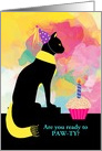 Colorful Cat Birthday Theme, Ready to PAW-ty card