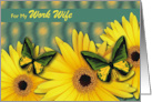 For Work Wife Mother’s Day with Gerbera Daisies and Butterflies card