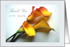 Thank You for Sympathy with Calla Lily Flowers card