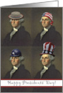 Presidents’ Day with George Washington Wearing Many Hats card