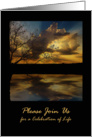 Celebration of Life Invitation, Sunset Reflections card