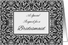 Bridesmaid Invitation, Elegant Art Nouveau Design card