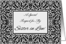 Bridesmaid Invitation for Sister in Law, Elegant Art Nouveau Design card