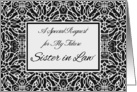 Bridesmaid Invitation for Future Sister in Law, Elegant Design card