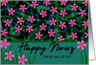 From All of Us Norooz Persian New Year with Flowers in Pink card