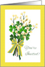 Wedding Invitation St Patrick’s Day with Spring Shamrock Bouquet card
