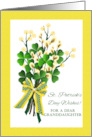 For Granddaughter St Patrick’s Day Wishes with Shamrock Bouquet card