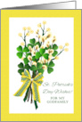 For Godfamily St Patrick’s Day Wishes with Shamrock Bouquet card