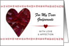 Valentine’s Day for Godparents with Stitched Heart and Custom Front card