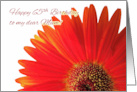 65th Birthday for Mum with Red Orange Gerbera Daisy card
