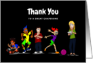 For Female Chaperone Thank You with Illustration of Teenagers card