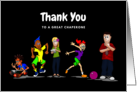 For Male Chaperone Thank You with Illustration of Teen Students card