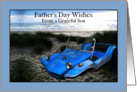 From Son Fathers Day Wishes with Old Dune Buggy on Beach card