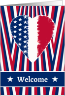 For Soldier Welcome Home Party Invitation with Patriotic Heart card