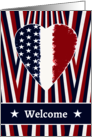 For Soldier Welcome Home Party Invitation with Patriotic Heart card