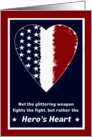 Deployed Soldier Thinking of You with Patriotic Hero Quote card