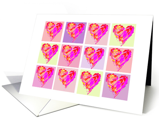 Mother's Day, Contemporary Design of Hearts in a Grid card (1004055)