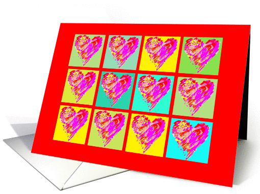 Sweetest Day, Contemporary Grid Design of Hearts card (1004087)