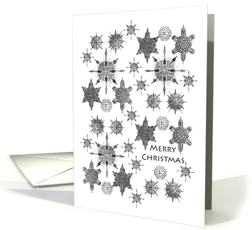 Merry Christmas with Sea Creature Snowflakes in White card (1010981)