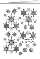 Merry Christmas with Sea Creature Snowflakes in White card