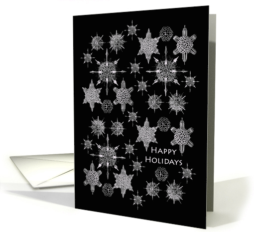 Happy Holidays with Sea Creature Snowflakes on Black card (1011281)