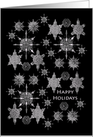 Happy Holidays with Sea Creature Snowflakes on Black card