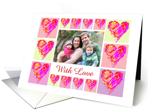 Valentine's Day Hearts, Add Your Photo card (1011917)