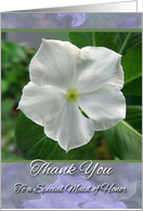 Thank You Maid of Honor with White Vinca Flower card