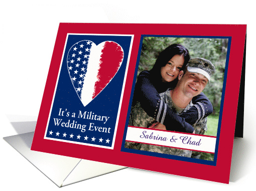 Military Wedding Invitation Custom Front Add Your Text and Photo card