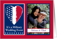 Military Wedding Invitation Photo Card Add Your Picture card