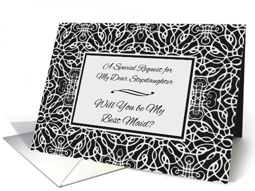 Stepdaughter Best Maid Invitation with Elegant Art Nouveau Design card
