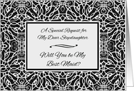 Stepdaughter Best Maid Invitation with Elegant Art Nouveau Design card