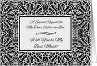 Sister-in-Law Best Maid Invitation with Elegant Art Nouveau Design card