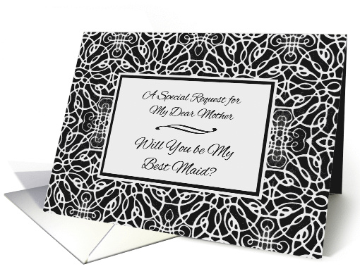 Mother Best Maid Invitation with Elegant Art Nouveau Design card