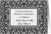 Future Stepdaughter Best Maid Invitation with Art Nouveau Design card