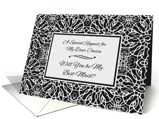 Cousin Best Maid Invitation with Art Nouveau Design card (1018705)