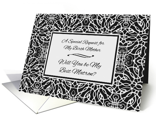 Birth Mother Best Matron Invitation with Art Nouveau Design card