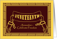 Juneteenth Celebrate Freedom with Shackles Broken Illustration card