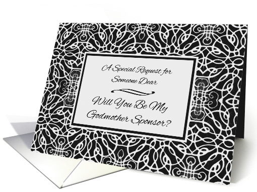 Invitation for Godmother Sponsor at Wedding with Art Nouveau card