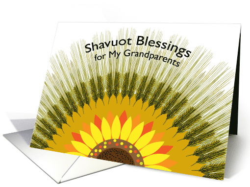 For Grandparents Shavuot Blessings with Barley Sun Design card