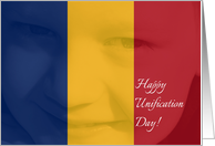 Happy Unification Day with Romanian Flag and Child’s Face card